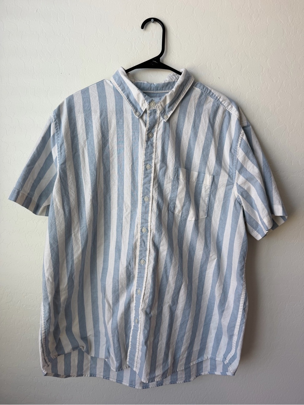 Sonoma Light Blue & White Striped Short-Sleeve Button-Down Shirt